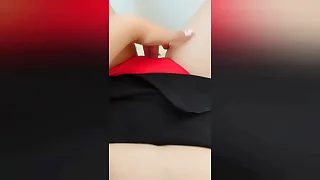 Young stepsister masturbates her wet pussy browse red panties when home alone - LuxuryOrgasm